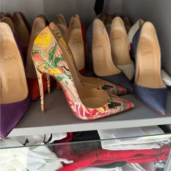 Christian Louboutin so Kate Multicolor Heels 35 - Picture 4 of 5